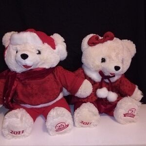 Dan Dee Snowflake Plush Teddy Bears(Boy and Girl)25th Anniversary